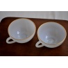 TASSES DÉJEUNER ARCOPAL BLANCHES LISERÉ OR (X2)