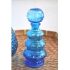 CARAFE BOUTEILLE vintage BLEUE verre à bulles