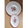 PLATS de SERVICE "Bouquet Fleuri" Digoin Sarreguemines (X2)