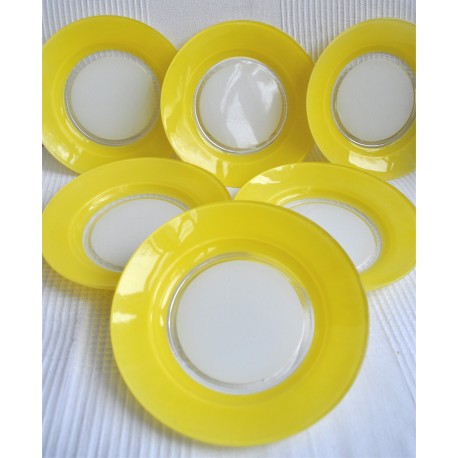 ASSIETTES DURALEX RETRO JAUNES (X6)