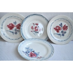 ASSIETTES VINTAGE DEPAREILLEES (X4)