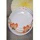 ASSIETTES FLEURS DE LOTUS ORANGES L. LOURIOUX (X6)