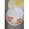 ASSIETTES FLEURS DE LOTUS ORANGE L. LOURIOUX (X6)