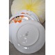 ASSIETTES FLEURS DE LOTUS ORANGES L. LOURIOUX (X6)