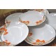 ASSIETTES FLEURS DE LOTUS ORANGES L. LOURIOUX (X6)