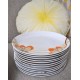 ASSIETTES FLEURS DE LOTUS ORANGES L. LOURIOUX (X6)