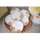 ASSIETTES FLEURS DE LOTUS ORANGES L. LOURIOUX (X6)