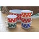 SERVICE SALADIER ET TASSES ARCOPAL POLKA PETITS POIS (X6)