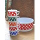 SERVICE SALADIER ET TASSES ARCOPAL POLKA PETITS POIS (X6)