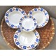 ASSIETTES BADONVILLER "art déco" orange et bleues (X13)