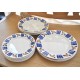 ASSIETTES BADONVILLER "art déco" orange et bleues (X13)