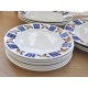 ASSIETTES BADONVILLER "art déco" orange et bleues (X13)