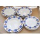 ASSIETTES BADONVILLER "art déco" orange et bleues (X13)