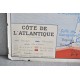 AFFICHE SCOLAIRE ROSSIGNOL "CÔTE DE L'ATLANTIQUE-CÔTE DE LA MEDITERRANEE"