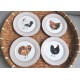 ASSIETTES BOCAGE NIDERVILLER COQ POULE (X4)