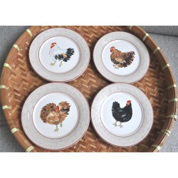 ASSIETTES BOCAGE NIDERVILLER COQ POULE (X4)