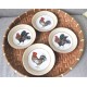 ASSIETTES COUR NORMANDE NIDERVILLER COQS (X4)