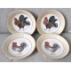 ASSIETTES COUR NORMANDE NIDERVILLER COQS (X4)