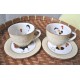 SERVICE PETIT DEJEUNER BOLS-ASSIETTES COQS NIDERVILLER (X4)