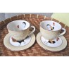 SERVICE PETIT DEJEUNER BOLS-ASSIETTES COQS NIDERVILLER (X4)