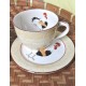 SERVICE PETIT DEJEUNER BOLS-ASSIETTES COQS NIDERVILLER (X4)