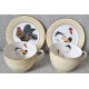 SERVICE PETIT DEJEUNER BOLS-ASSIETTES COQS NIDERVILLER (X4)