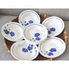 SERVICE ASSIETTES FLEURS BLEUES ELORN BADONVILLER (X6)