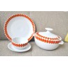 PLATS DE SERVICE SEVENTIES soupière, saucière, grande assiette RENNER Collection "Mon Chéri" (X3)