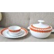 PLATS DE SERVICE SEVENTIES soupière, saucière, grande assiette RENNER Collection "Mon Chéri" (X3)