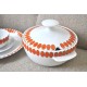 PLATS DE SERVICE SEVENTIES soupière, saucière, grande assiette RENNER Collection "Mon Chéri" (X3)