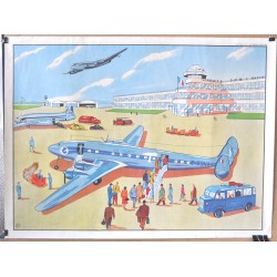 AFFICHE SCOLAIRE MDI LE TERRAIN D'AVIATION - LA GARE