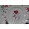ASSIETTES ROSE BLANCHE DIGOIN SARREGUEMINES FRANCE (X7)