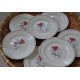 ASSIETTES ROSE BLANCHE DIGOIN SARREGUEMINES FRANCE (X7)
