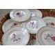 ASSIETTES ROSE BLANCHE DIGOIN SARREGUEMINES FRANCE (X7)