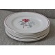 ASSIETTES ROSE BLANCHE DIGOIN SARREGUEMINES FRANCE (X7)