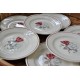 ASSIETTES ROSE BLANCHE DIGOIN SARREGUEMINES FRANCE (X7)
