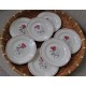 ASSIETTES ROSE BLANCHE DIGOIN SARREGUEMINES FRANCE (X7)