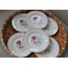 ASSIETTES à dîner ROSE BLANCHE Digoin Sarreguemines (X6)