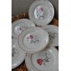 ASSIETTES à dîner ROSE BLANCHE Digoin Sarreguemines (X6)