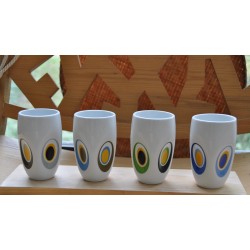 MUGS TASSES POP ART SEVENTIES (X4)