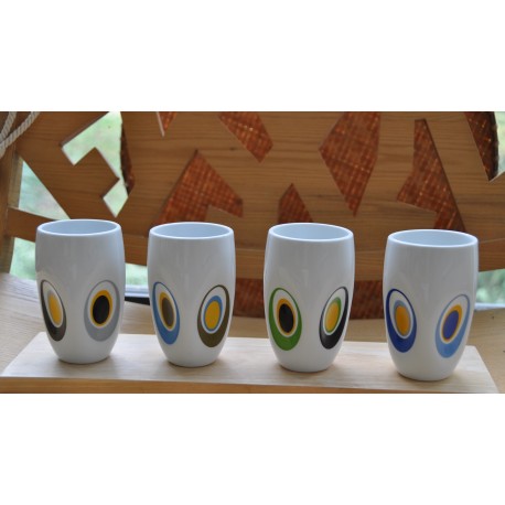 MUGS TASSES POP ART SEVENTIES (X4)