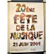 AFFICHE "20ème FÊTE de la MUSIQUE (2001) signée PLACID