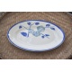 PLAT OVALE FAÏENCE LUNÉVILLE ROSE BLEUE