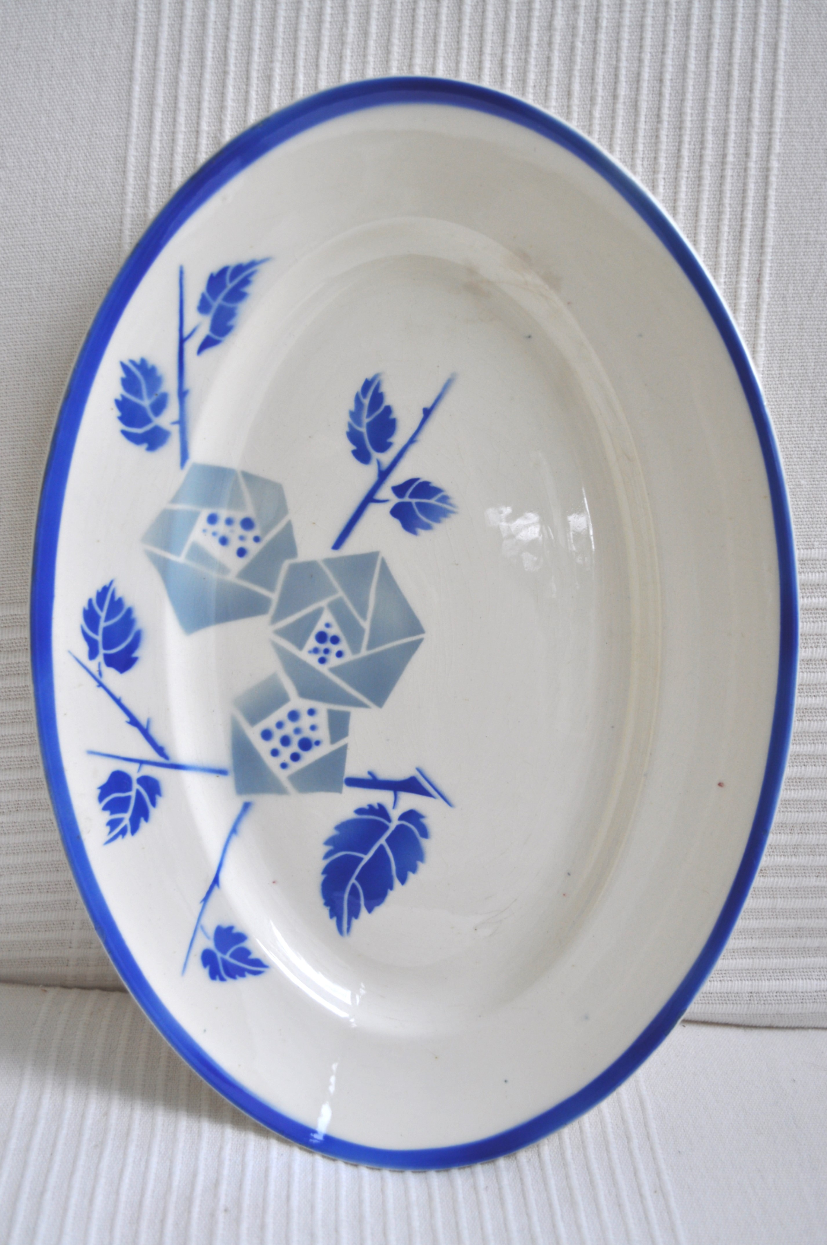Plat Ancien En Faïence De Lunéville - Blanc - Occasion